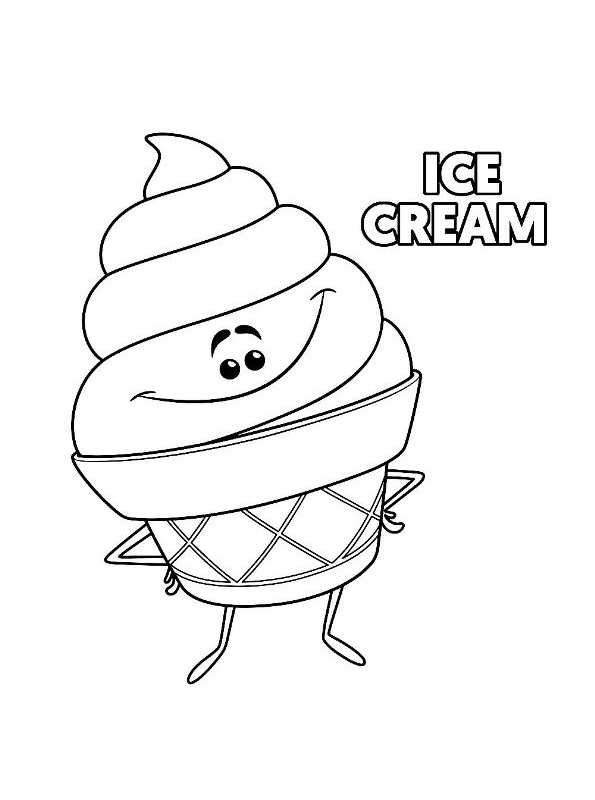 Print icecream emoji movie kleurplaat